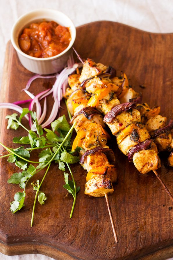 Garlic and Coriander Chicken Kebabs