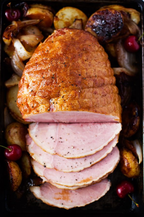 Roast Gammon with Cherry and Red Wine sauce - aninas recipes