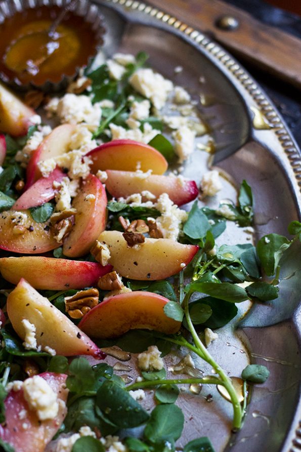 Peach Feta And Pecan Salad With Honey Aninas Recipes