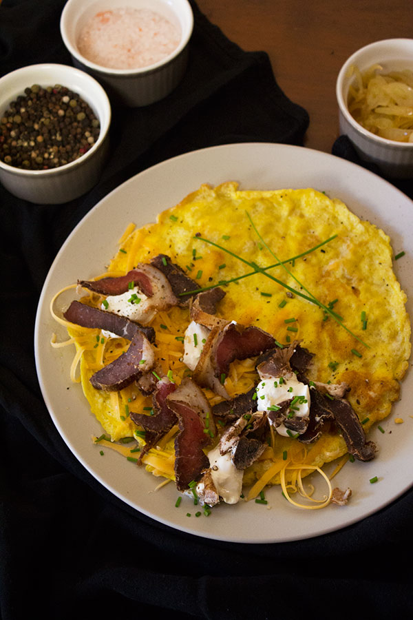 Biltong and Cream Cheese Omelette - aninas recipes