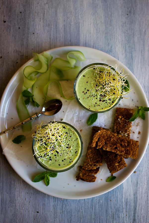 Chilled Cucumber, Pea and Yogurt Soup - aninas recipes
