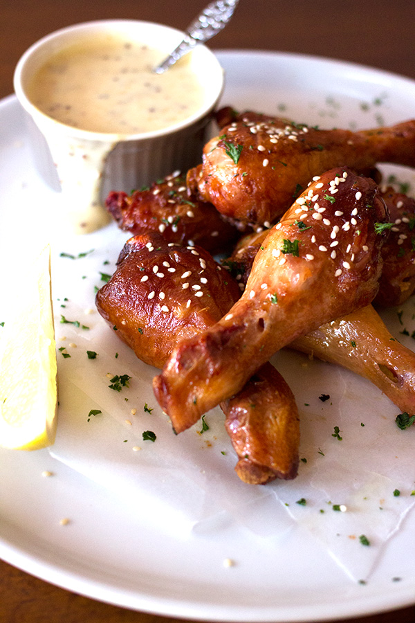 Smoked Chicken Drumsticks With Honey And Mustard Sauce - Aninas Recipes