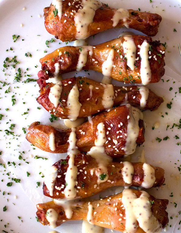 Smoked Chicken Drumsticks With Honey And Mustard Sauce - Aninas Recipes