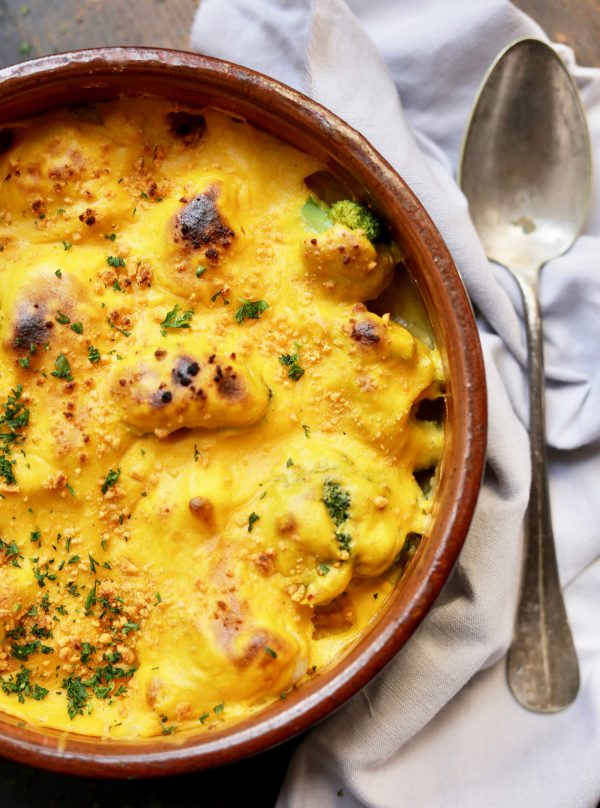 Vegan Cauliflower and Broccoli Cheese Bake - aninas recipes
